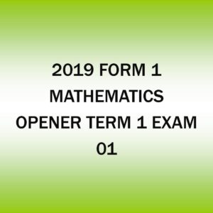 2019 Form 1-Mathematics-Opener Term 1 exam -01