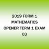 2019 Form 1-Mathematics-Opener Term 1 exam -03