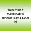 2019 Form 2-Mathematics-Term 1 Opener exam -02